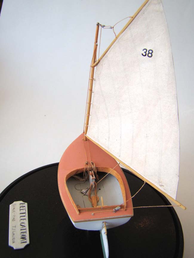 A Scratch Built Miniature BEETLE CATBOAT circa 1921 in 1:48 scale — image 6